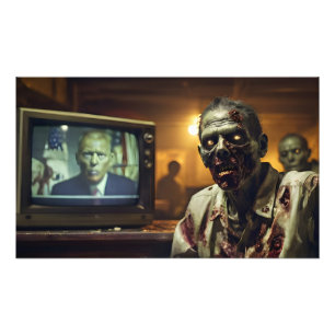  zombies watching Russian tv propaganda Photo Print