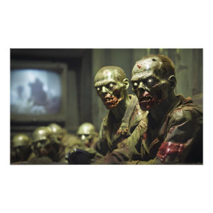  zombies watching Russian tv propaganda Photo Print