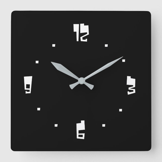 Zomz font Black and white> Plain Wall Clocks (Front)