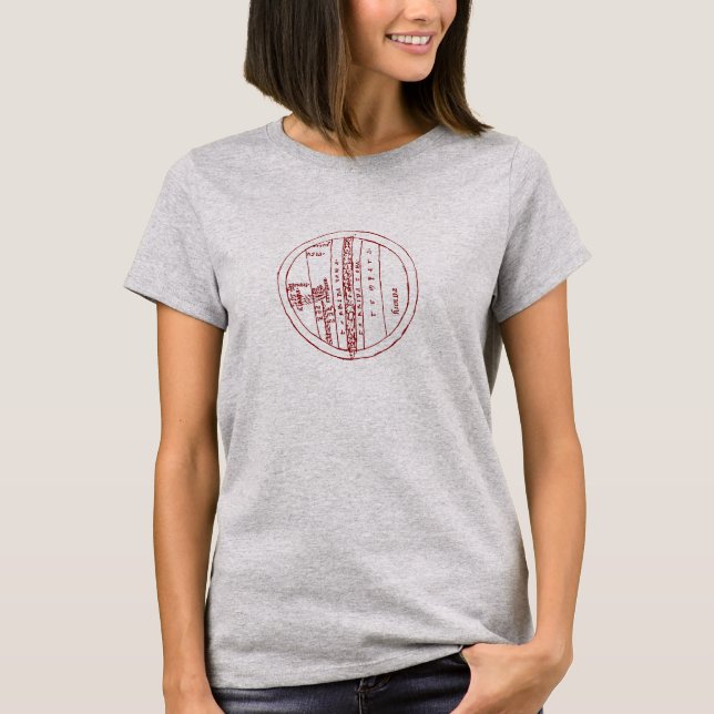 Zonal T-Map from William of Conches T-Shirt (Front)