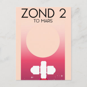 Zond 2 Space Art. Postcard