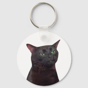 Zoned Out Cat Meme Double Sided Keychain