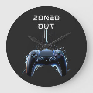 Zoned Out gamer room setup Large Clock
