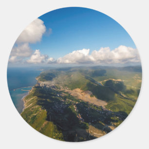 Zonguldak, Aerial, Black Sea Coast Of Turkey Classic Round Sticker