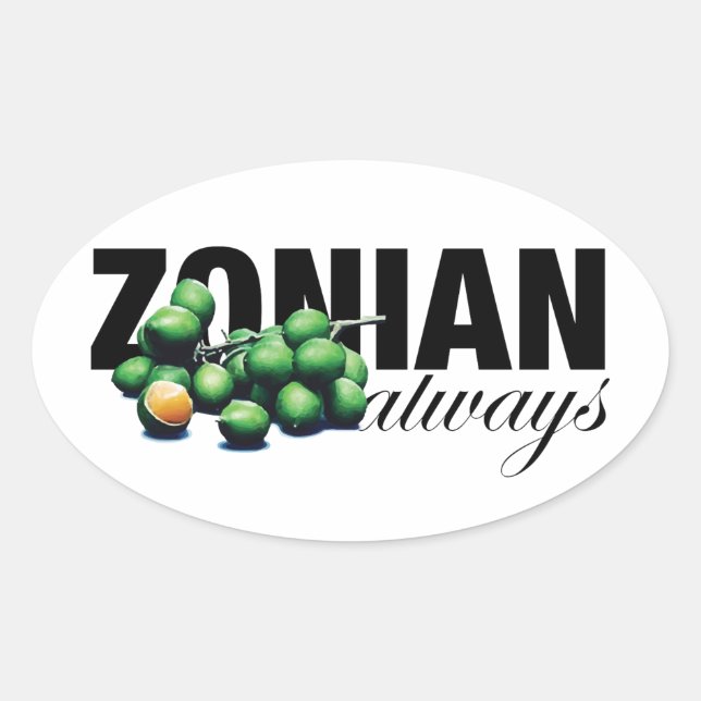 Zonian Always with Ginnups Oval Sticker (Front)