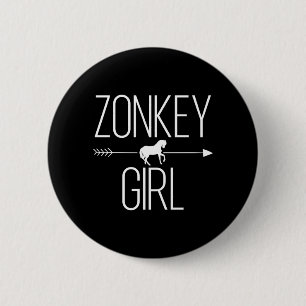 Zonkey Girl Gift For Women Zedonk Zebra Lover 6 Cm Round Badge