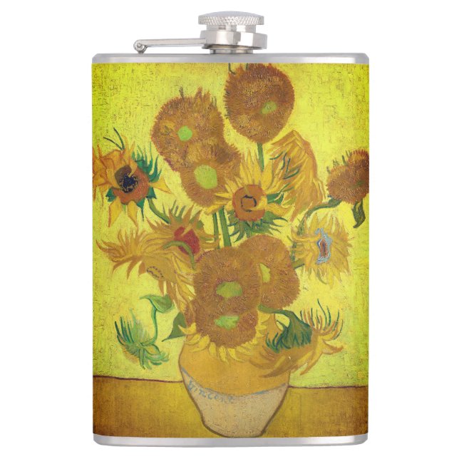 Zonnebloemen (Van Gogh) Hip Flask (Front)