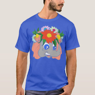 Zoo Afirca Animal Flowers Elephant T-Shirt