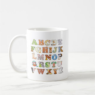 Zoo Animal Alphabet Letters ABCs Learning Coffee Mug