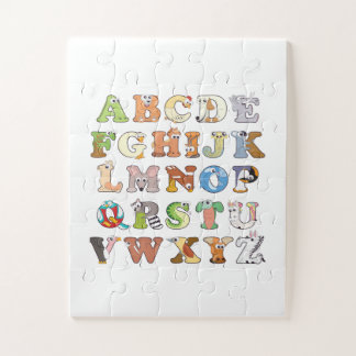 Zoo Animal Alphabet Letters ABCs Learning Jigsaw Puzzle