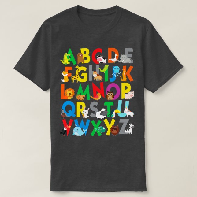Zoo Animal Alphabet Shirt ABCs Learning for boys g (Design Front)