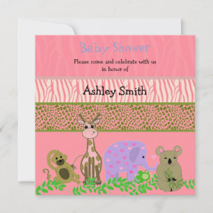Zoo Animal Baby Shower Invitation