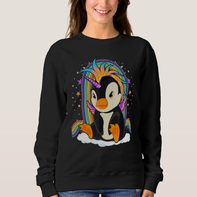 Zoo Animal Bird Rainbow Penguincorn Fantasy Unicor Sweatshirt (Front)