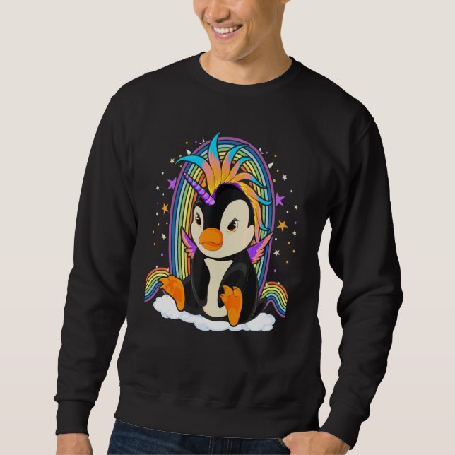 Zoo Animal Bird Rainbow Penguincorn Fantasy Unicor Sweatshirt (Front)