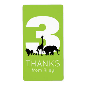 Zoo animal birthday party thank you stickers