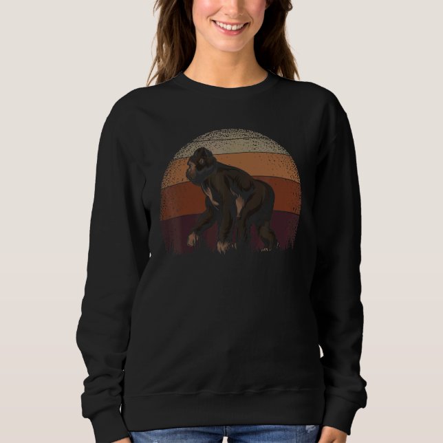 Zoo Animal  Gorilla  Ape Monkey Retro Gorilla Sweatshirt (Front)