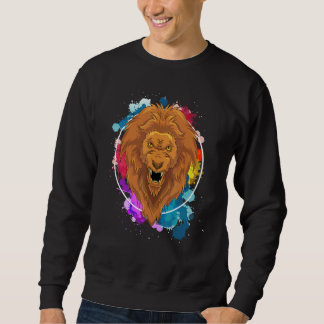 Zoo Animal Lion Africa Safari Colourful Lion Sweatshirt