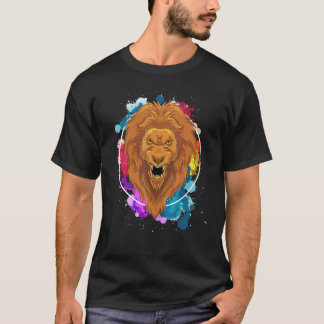 Zoo Animal Lion Africa Safari Colourful Lion T-Shirt