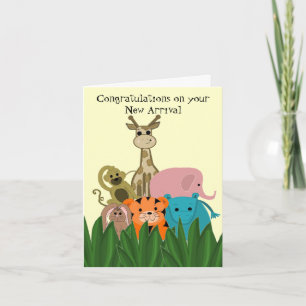 Zoo Animal New Baby congratulations Card