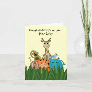 Zoo Animal New Baby Congratulations Card