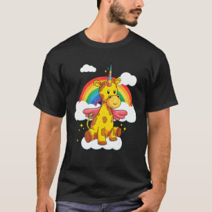 Zoo Animal Rainbow Girafficorn Fantasy Unicorn Gi T-Shirt