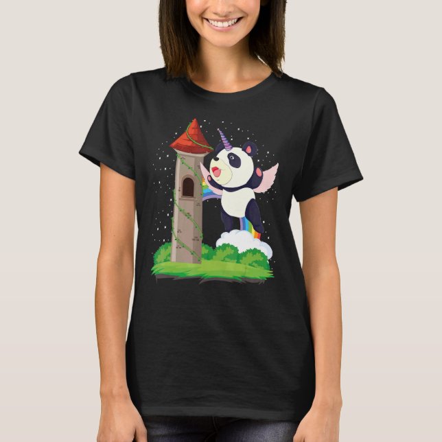 Zoo Animal Rainbow Pandacorn Magical Fairytale Uni T-Shirt (Front)