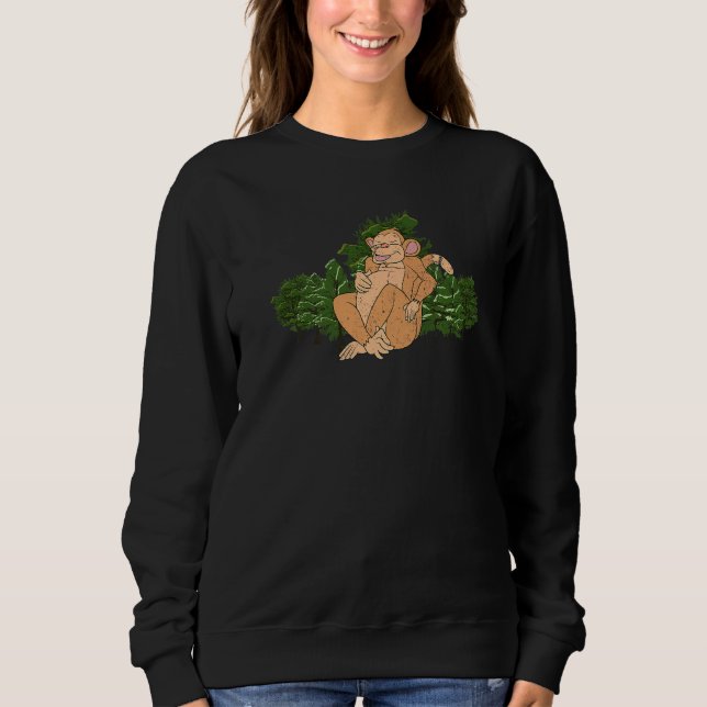 Zoo Animal Wildlife Monkey  Cute Monkey Sweatshirt (Front)