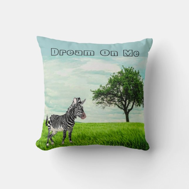 Zoo Animal /Zebra Kids Bedroom Throw Pillow (Front)