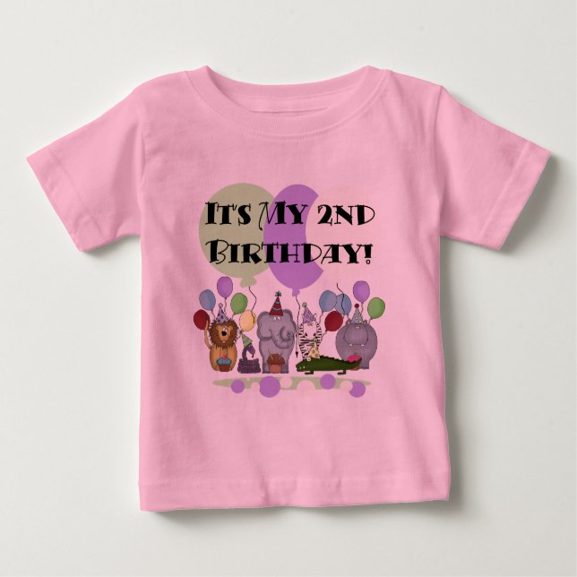Zoo Animals 2nd Birthday Tshirts and Gifts (Front)