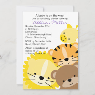 Zoo Animals Baby Shower Invitation