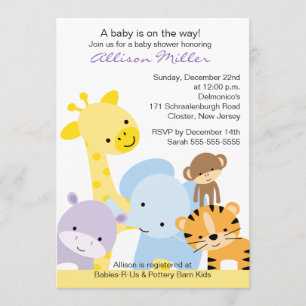 Zoo Animals Baby Shower Invitation