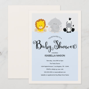 Zoo Animals Baby Shower Invitation
