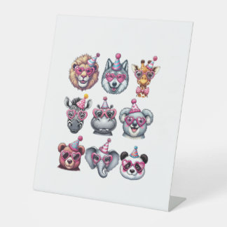 Zoo Animals Birthday Party Wildlife Lovers Boys Gi Pedestal Sign
