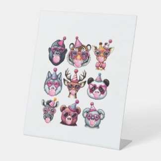 Zoo Animals Birthday Party Wildlife Lovers Boys Gi Pedestal Sign