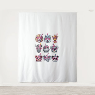 Zoo Animals Birthday Party Wildlife Lovers Boys Gi Tapestry