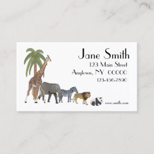 Zoo Animals Business Card