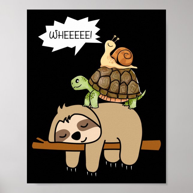 Zoo animals gift snail turtle sloth performance  poster (Front)