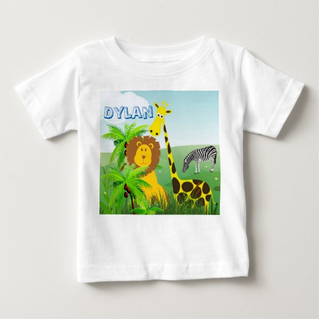 Zoo Animals Giraffe Lion Zebra  Baby T-Shirt (Front)
