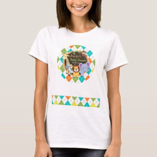 Zoo Animals on Colourful Argyle T-Shirt