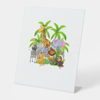 Zoo Animals Safari Wildlife Birthday Party A Day A Pedestal Sign