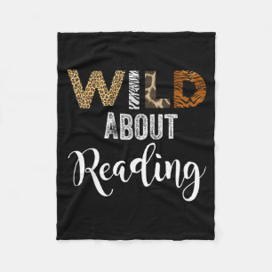Zoo animals wild about reading books reader lover fleece blanket