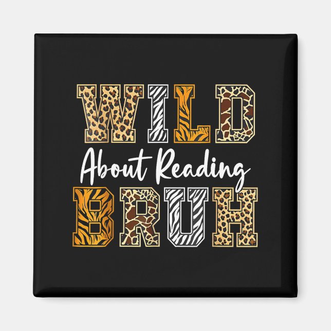 Zoo animals wild about reading books reader lover magnet (Front)