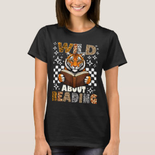 Zoo animals wild about reading books tiger boy T-Shirt