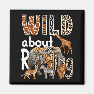 Zoo Animals Wild About Reading Magnet