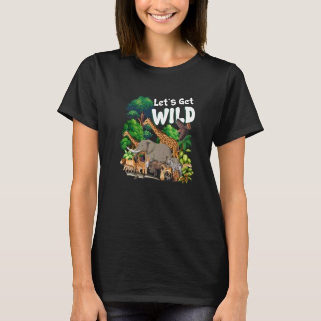Zoo Animals Wildlife Birthday Party A Day At The Z T-Shirt (Front)