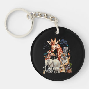Zoo Animals Wildlife Birthday Party Animal Key Ring