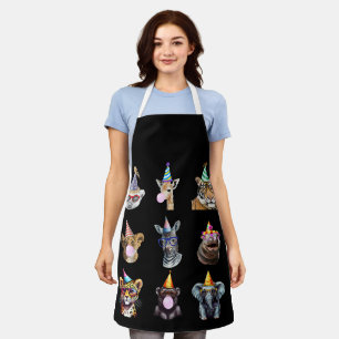 Zoo Animals Wildlife Birthday Party Cute Zoo Day Apron