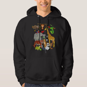 Zoo Animals Wildlife Birthday Party Zoo Day 26 Ani Hoodie
