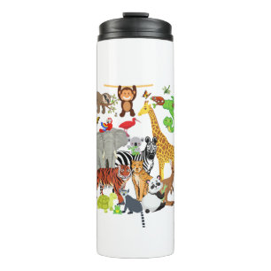 Zoo Animals Wildlife Birthday Party Zoo Day 26 Ani Thermal Tumbler