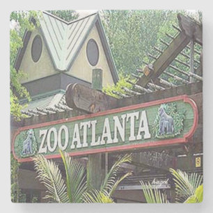 Zoo Atlanta Landmark Marble Stone Coaster. Coaster